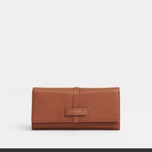 NIB Hammitt BENJAMIN WALLET SLIM - Caffè Tan /Brushed Silver W Original Dustbag